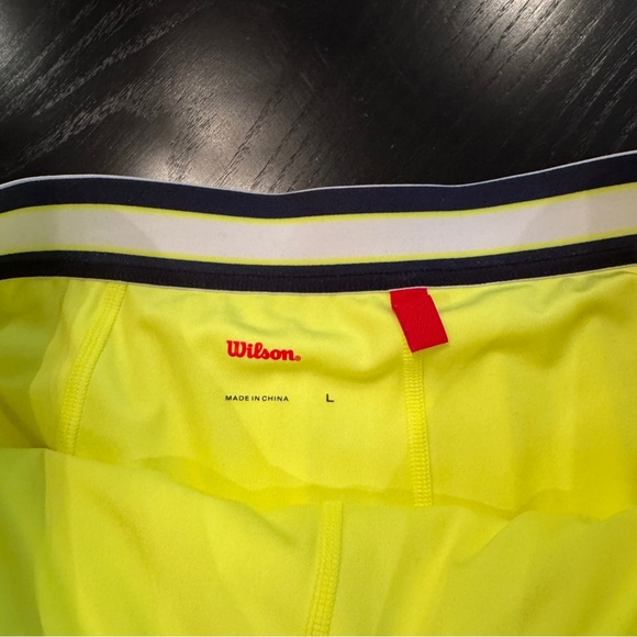 Wilson Limitless Mini Skirt in Bright White & Neon Yellow, sz L - Picture 6 of 8